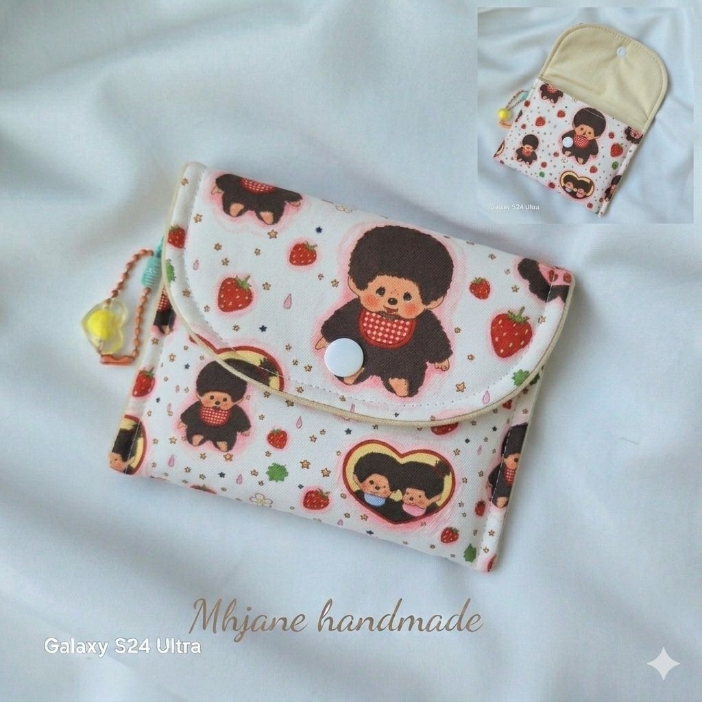 กระเป๋าใส่บัตร เหรียญ แบงค์Monchhichi Keychain มอนชิชิ