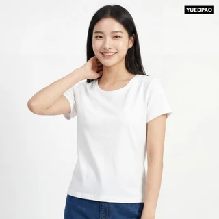 Yuedpao Ultrasoft Non-Iron 2026 (Women) - Round Neck สี White เสื้อยืดคอกลมผู้หญิง สีขาว ไม่ย้วย ไม่หด ยับยาก ไม่ต้องรีด