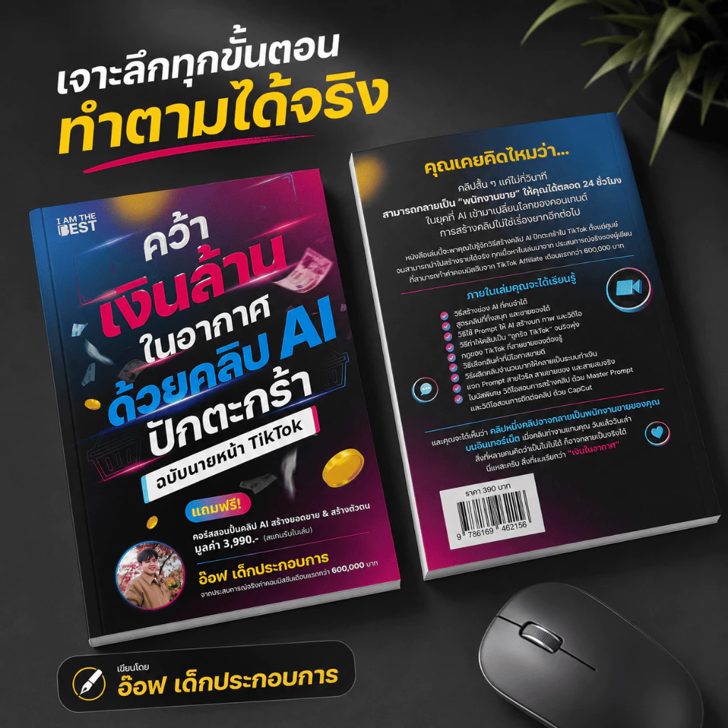 หนังสือ คว้าเงินล้านในอากาศ ด้วยคลิป Ai ปักตะกร้า ฉบับนายหน้า TikTok โดย อ๊อฟ เด็กประกอบการ thumbnail 9