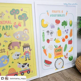 โปสเตอร์เด็ก (ไม่ใส่ชื่อ/พร้อมส่ง) / Kid Poster by Baby Blue Whales [Ready to Ship]