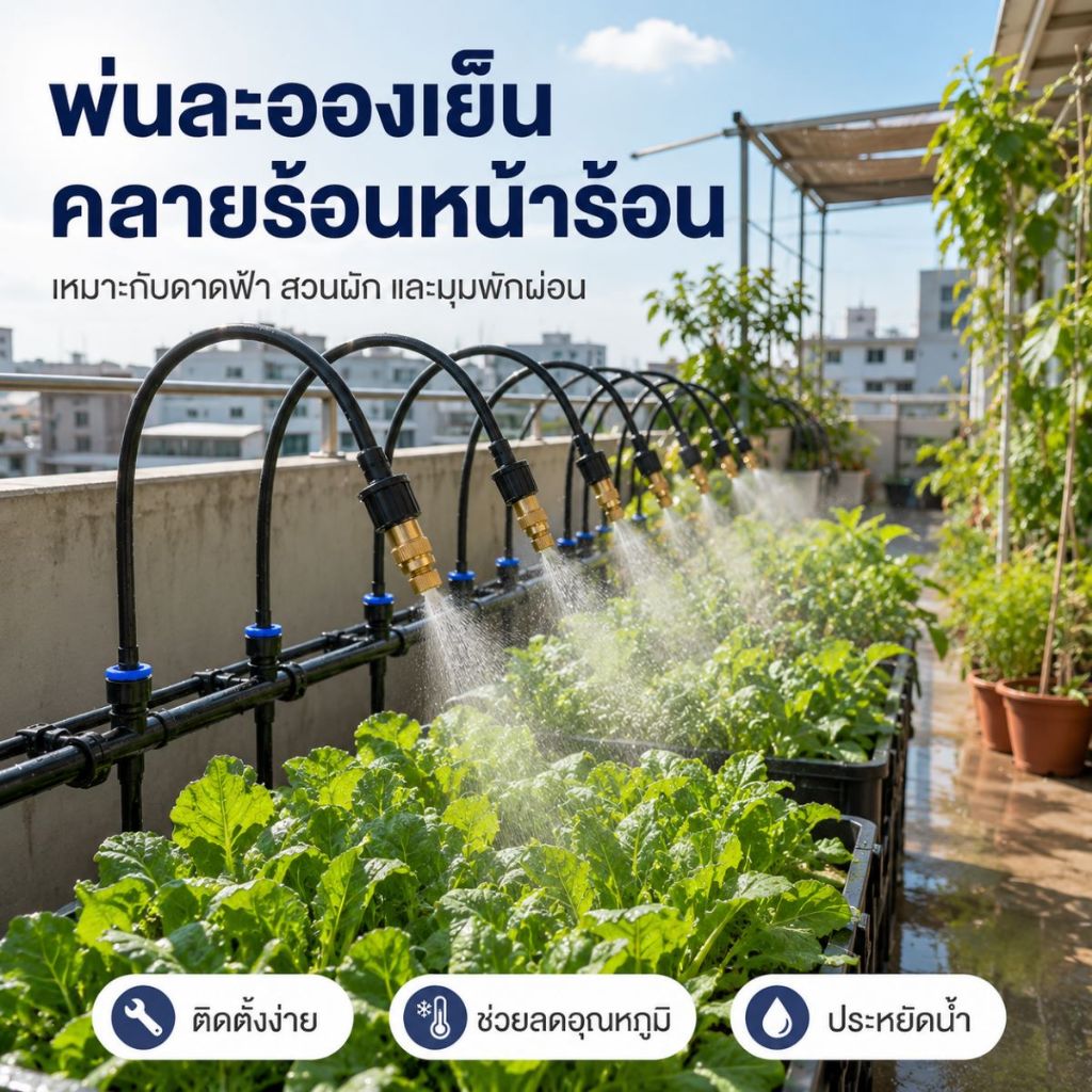 เครื่องพ่นหมอก 5/10/20/30 เมตร สําหรับระบบน้ําในสวน ชุดพ่นหมอก หัวชุดพ่นหมอกไอน้ำ ติดตั้งง่าย ประหยัดน้ํา