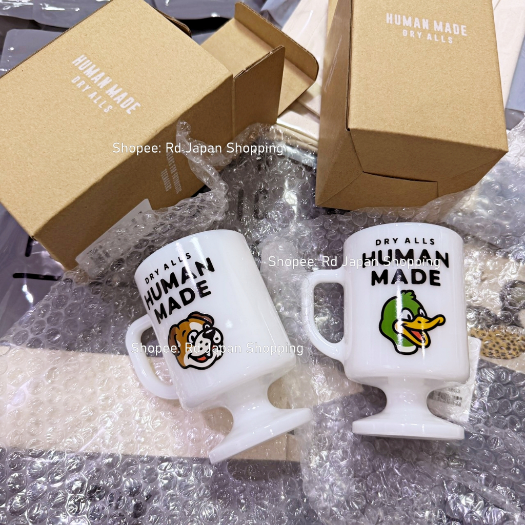 ของแท้ พร้อมส่งที่ไทย Human Made Glass Tumbler หมา เป็ด บลูด็อก แก้วมีหู