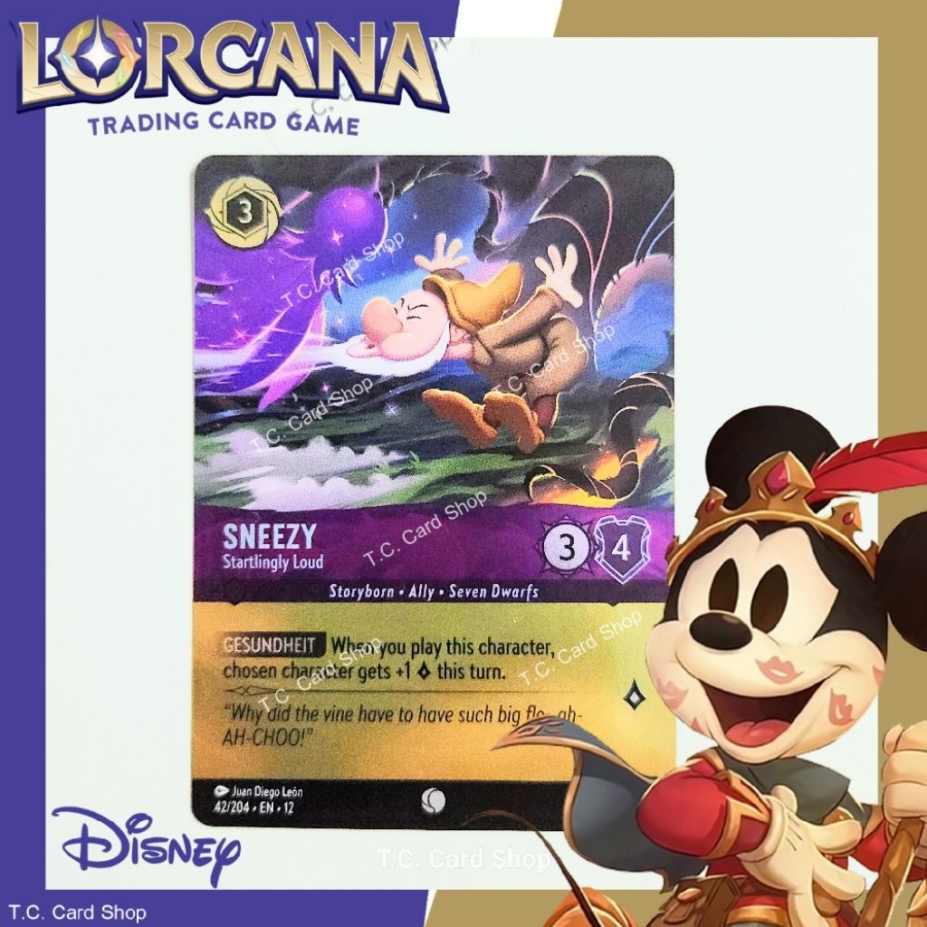 Sneezy - Startlingly Loud EN12 42/204 C (Wilds Unknown) - Disney Lorcana  (ดิสนีย์ ลอร์คาน่า)