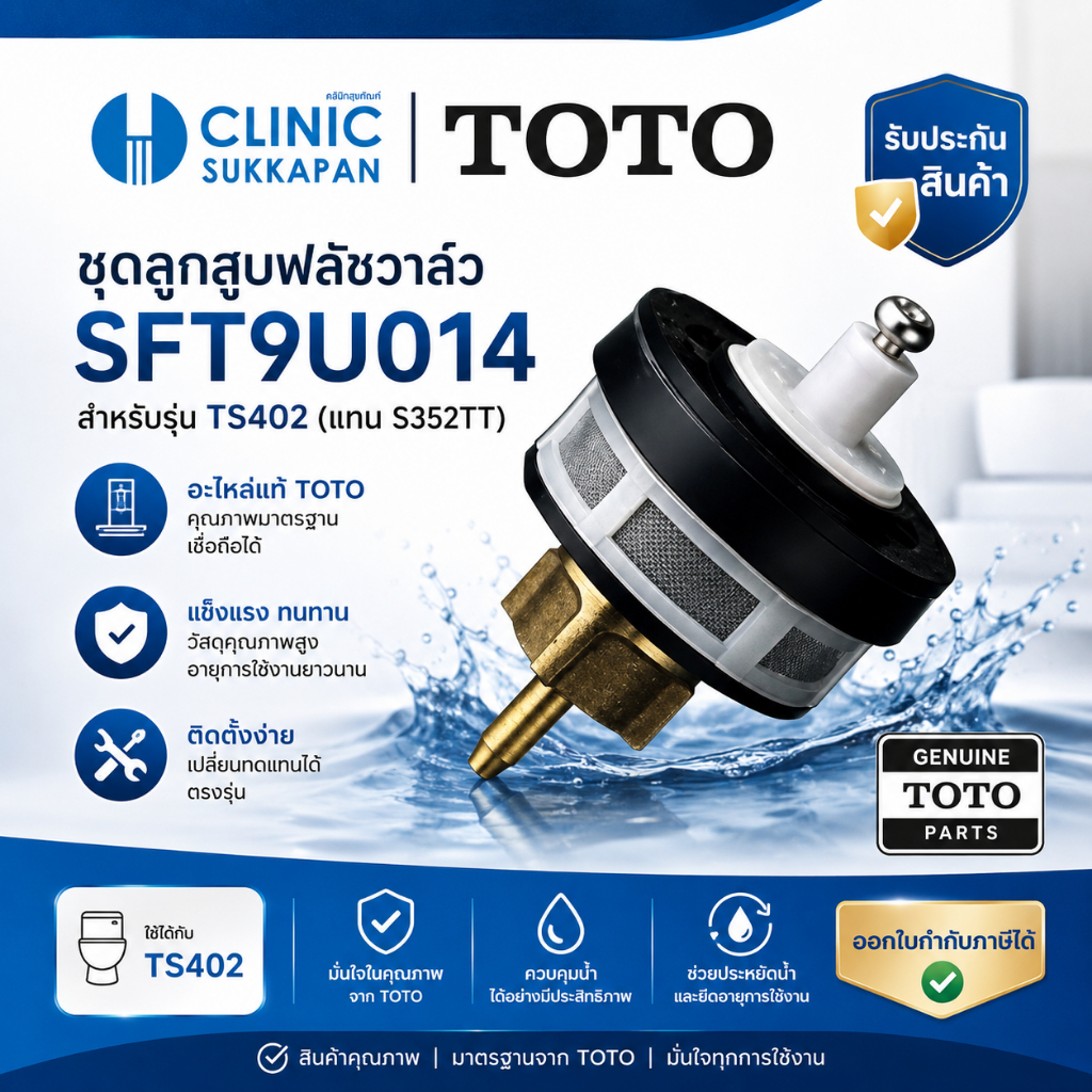 TOTO   SFT9U014 ชุดลูกสูบฟลัชวาล์ว TS402 (แทน S352TT)