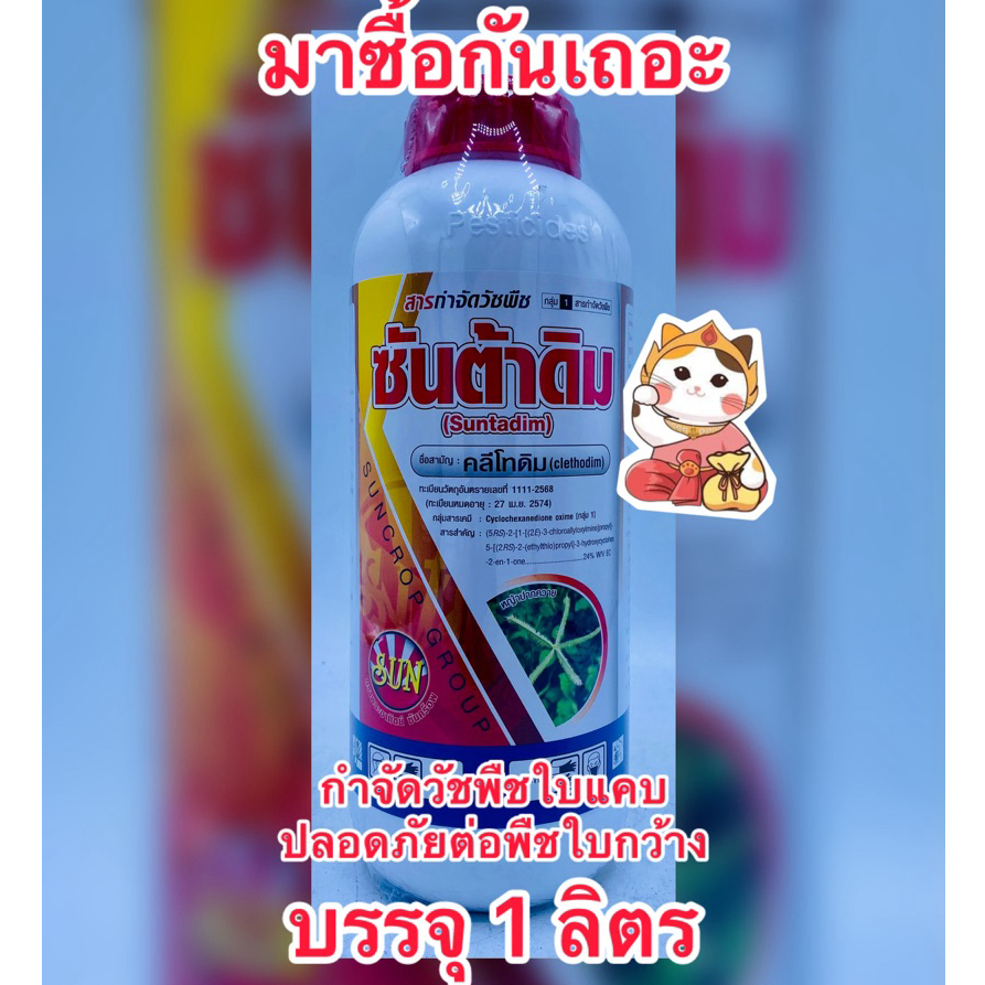 คลีโทดิม สารกำจัดวัชพืชใบแคปในพืชประธานใบกว้าง (ซันต้าดิม) บ.ซันคร็อพ บรรจุ1ลิตร/ขวด