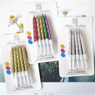 เทียนวันเกิด สีเมทัลลิค ขายส่ง ยกกล่อง50ชิ้น สั่งรวมกันได้ทุกสี(C-SM01)