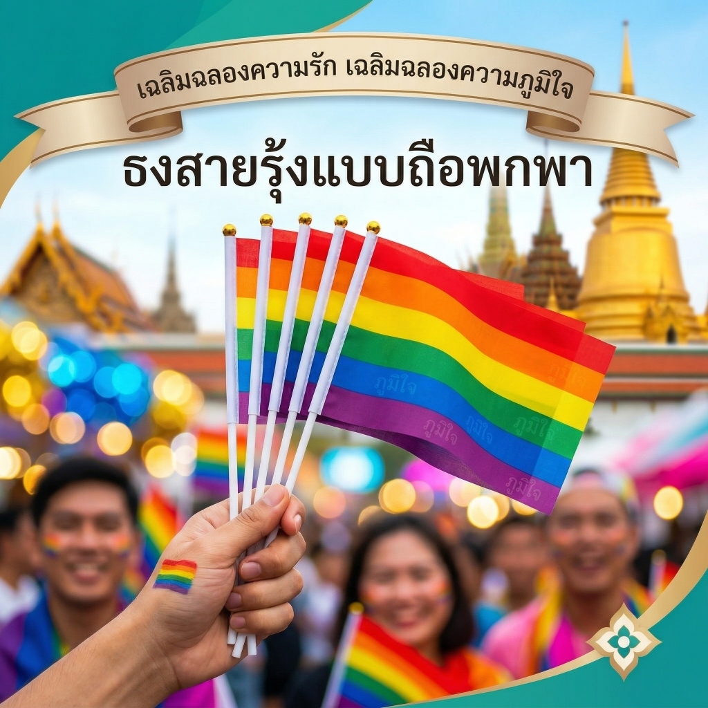ธงเดือนPride ธงเรนโบว์มือ ธงPride ธงLGBT ธงเรนโบว์Pride ธงเรนโบว์ขนาด21x14cm ชุดธงPride 10ใบ