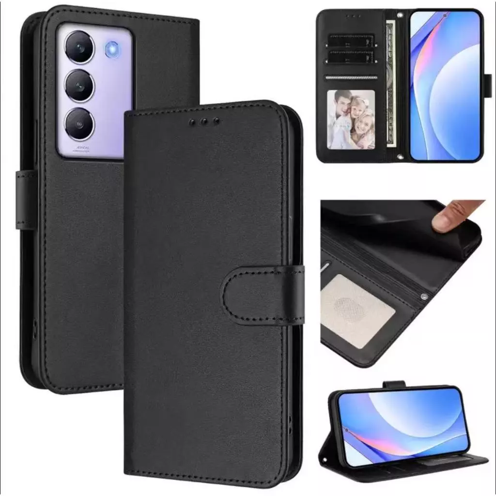 เคสฝาพับหนัง ล็อคได้ สำหรับ Vivo Y100 เคสกันกระแทกฝาพับ พร้อมช่องใส่บัตร