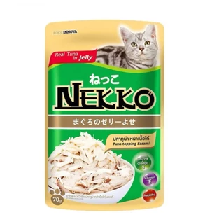 (6-12ซอง) Nekko อาหารเปียกสำหรับแมว ทุกช่วงวัย ขนาด70กรัม