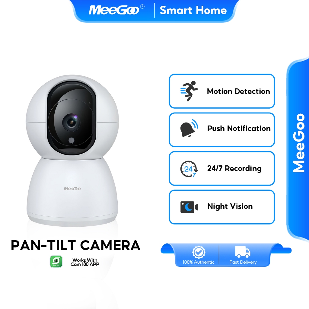 MeeGoo กล้องไวไฟ2MP Smart PTZ Camera Wi-Fi 360° กล้องวงจรปิดภายใน ตรวจจับมนุษย์ โหมดความเป็นส่วนตัว