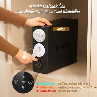Philips water AUT8990 เครื่องกรองน้ำ RO ด้วยระบบกรอง 2 ชั้น ติดตั้งได้ทั้งแนวตั้งและแนวนอน
