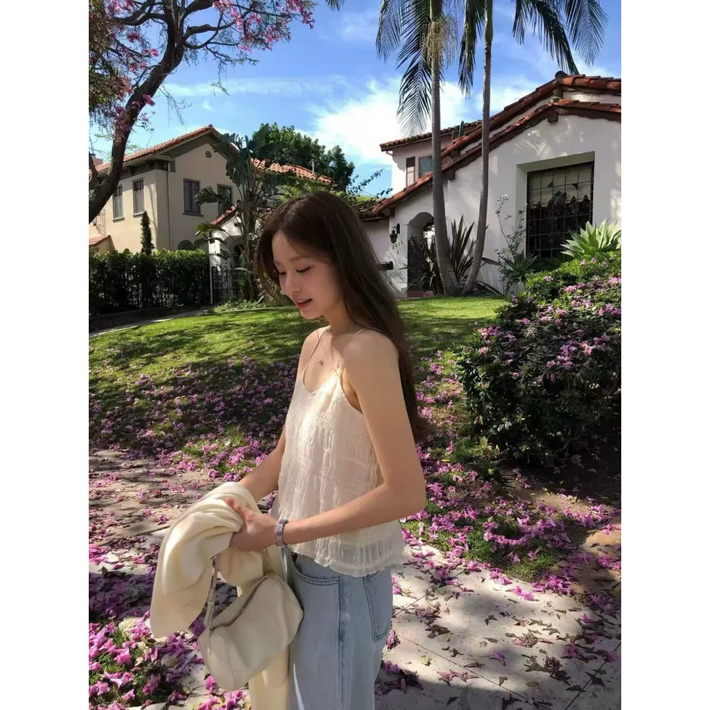 สายเดี่ยวเกาหลีผ้าพลีทสวย ปรัปสายได้ OUCE Soft Pleated Camisole(พรี 15 วัน)