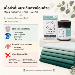 🇯🇵 สีย้อมผ้า สีย้อมเย็น สูตรพรีเมี่ยม ดีที่สุดจากญี่ปุ่น MIYACOZOME COLD DYE ALL🇯🇵