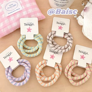 Cute 517 ยางมัดผม ยางรัดผม หนังยางสีหวาน 3 ชิ้น/แพ็ค