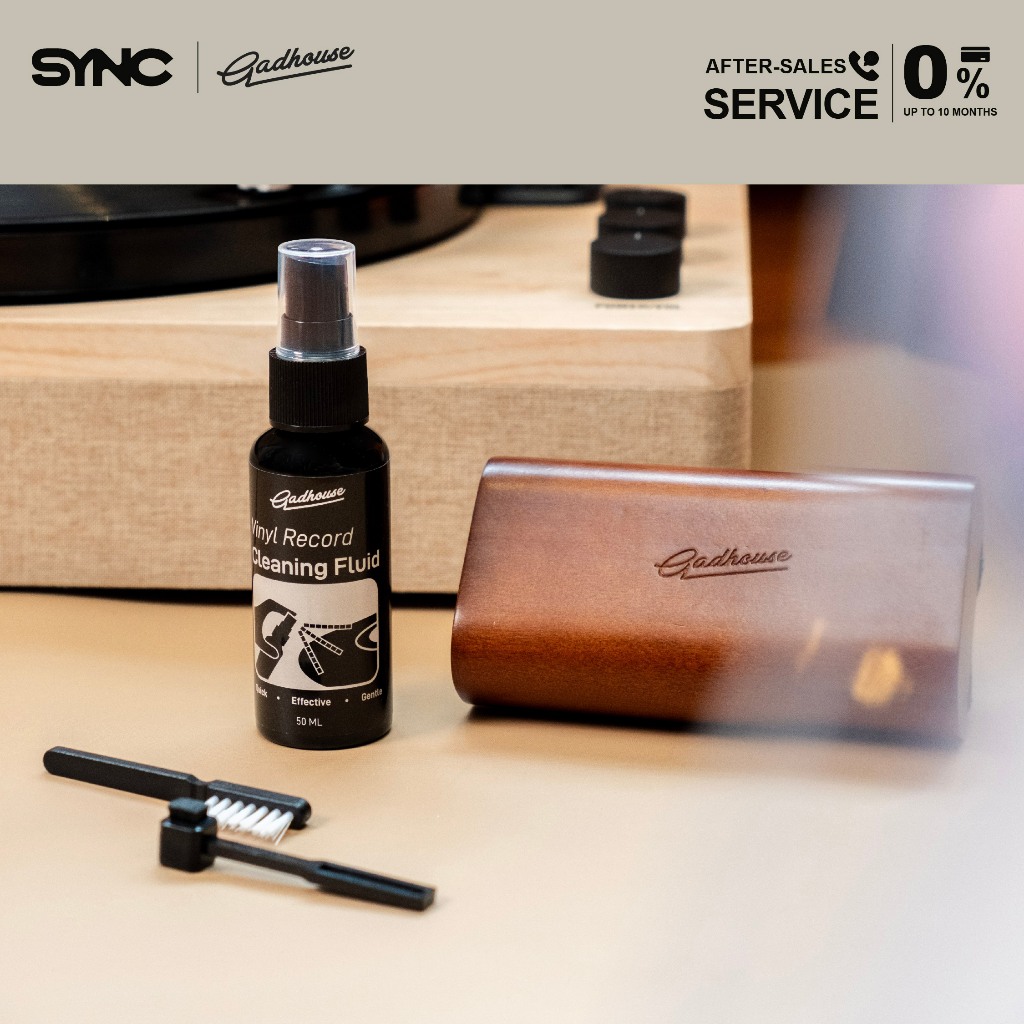 Gadhouse All-in-One Cleaning Set เซ็ตทำความสะอาดแผ่นเสียงและหัวเข็ม แปรงกำมะหยี่ไม้ระดับพรีเมียม แปรงปัดหัวเข็ม