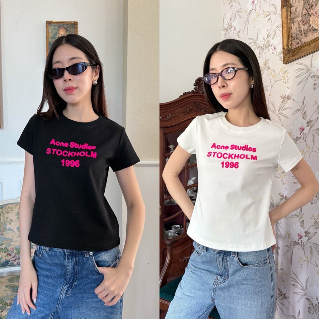 AC baby tee T-shirt " เสื้อยืดคอกลมแขนสั้น งานชนช็อปไปเลยค้า ลายใหม่ น่ารัก