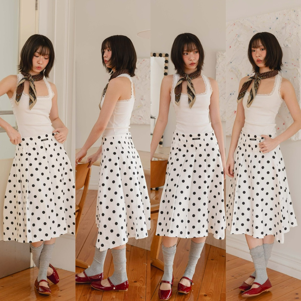 !NEW LENAA Y2K LONG PLEATED-SKIRT! กระโปรงยาวสไตล์ Y2K ดีเทลจีบรอบตัว* ลุคเกาหลีเกาจัยย