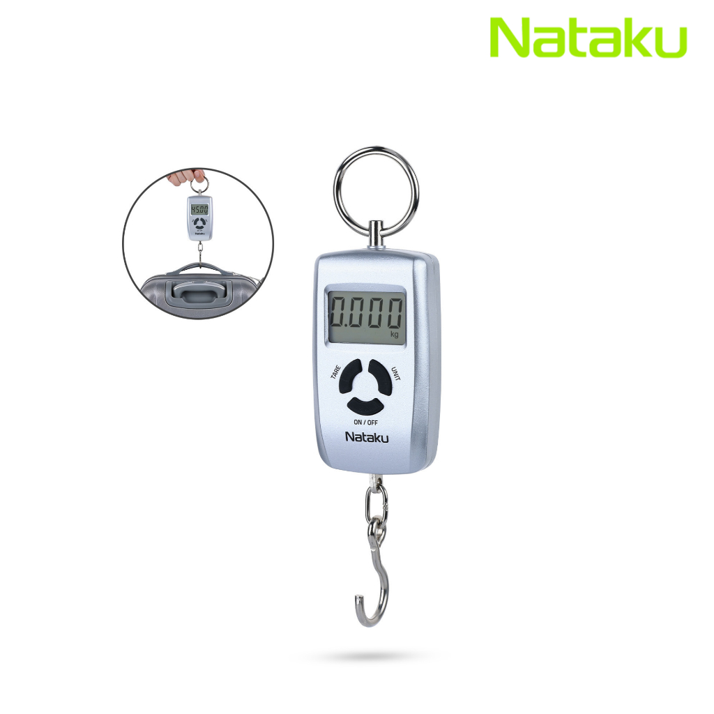 Nataku เครื่องชั่งกระเป๋าดิจิตอล เครื่องชั่งพกพา Digital Pocket scale ชั่งได้ 45kg แม่นยำสูง