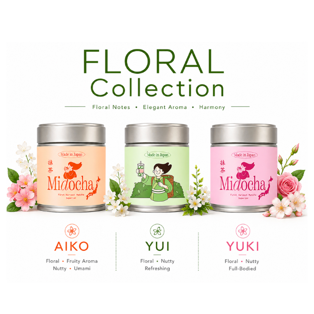Floral Collection : 1st Spring Harvest (3pcs: total 80g matcha)