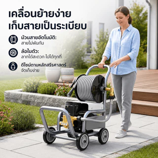 REAIM เครื่องฉีดน้ำแรงดันสูง 6800W 3000บาร์ เครื่องซักรถพกพา ปรับแรงดันน้ำได้ ดูดน้ำได้ด้วยตัวเอง