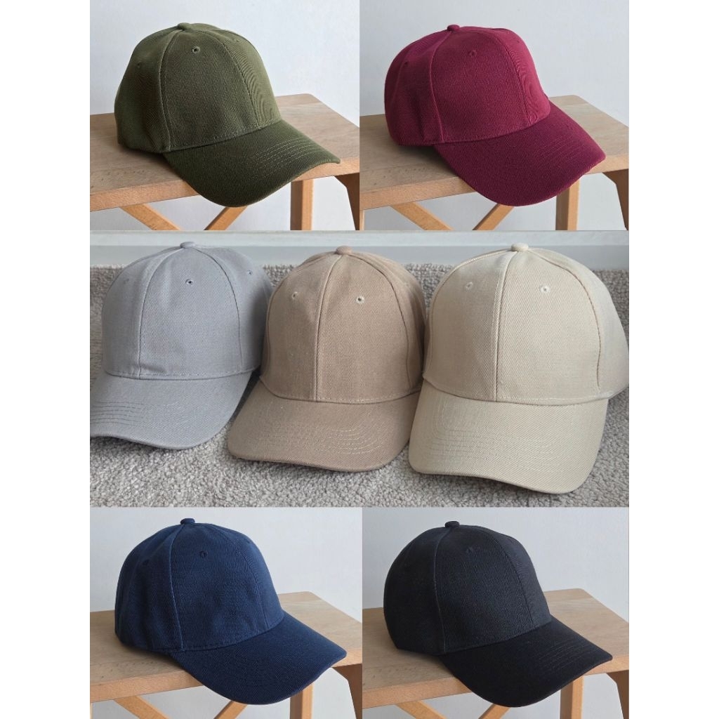 หมวกแก้ปผ้าทวิลแคนวาส ปรับได้ Unisex (56-59cm.) ของใหม่ ลดล้างสต็อค แบบเรียบ พร้อมส่ง สามารถนำไปสกรีนหรือปักได้