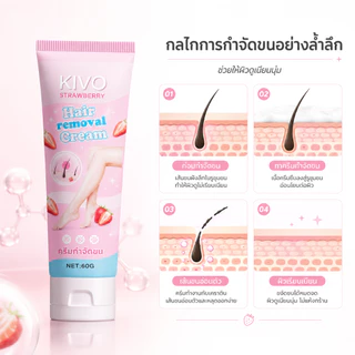 ครีมกำจัดขน 60g ขจัดขนรักแร้ ขนขา ขนแขน ขนบิกินี่ สูตรอ่อนโยนต่อผิว ผิวเนียนนุ่ม ไม่เหลือตอ กำจัดขนง่าย