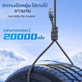สายชาร์จ USB C To Type C 120W สายชาร์จเร็ว จอดิจิตอล โปร่งใส สายชาร์จถัก Fast Charge 6A สําหรับโทรศัพท์ แท็บเล็ต