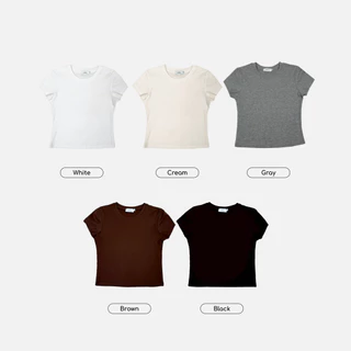 [Best Seller] Paloy - PL0269 เสื้อครอปแขนสั้น สีพื้น ผ้านุ่มยืด