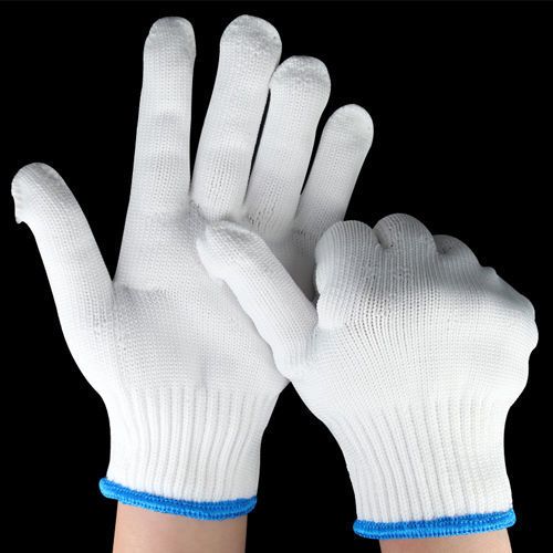 ถุงมือผ้าฝ้าย ระบายอากาศดี ทนทาน กระชับมือ 1 คู่ สีขาว