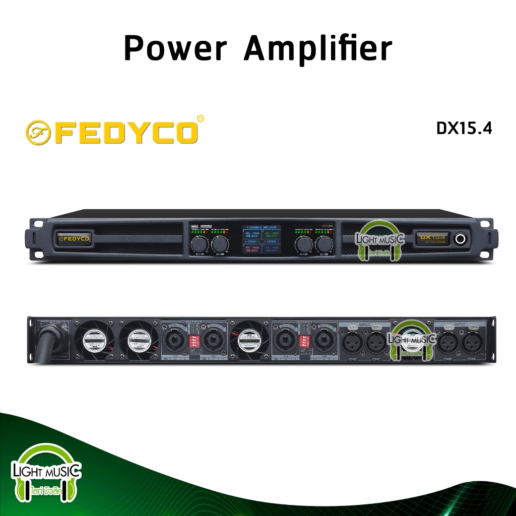 Power Amplifier Fedyco DX15:4 DX15.4 พาวเวอร์แอมป์ 4 ชาแนล 4x2500 W ที่ 4 ohm แอมป์ แอมป์ขยายเสียง