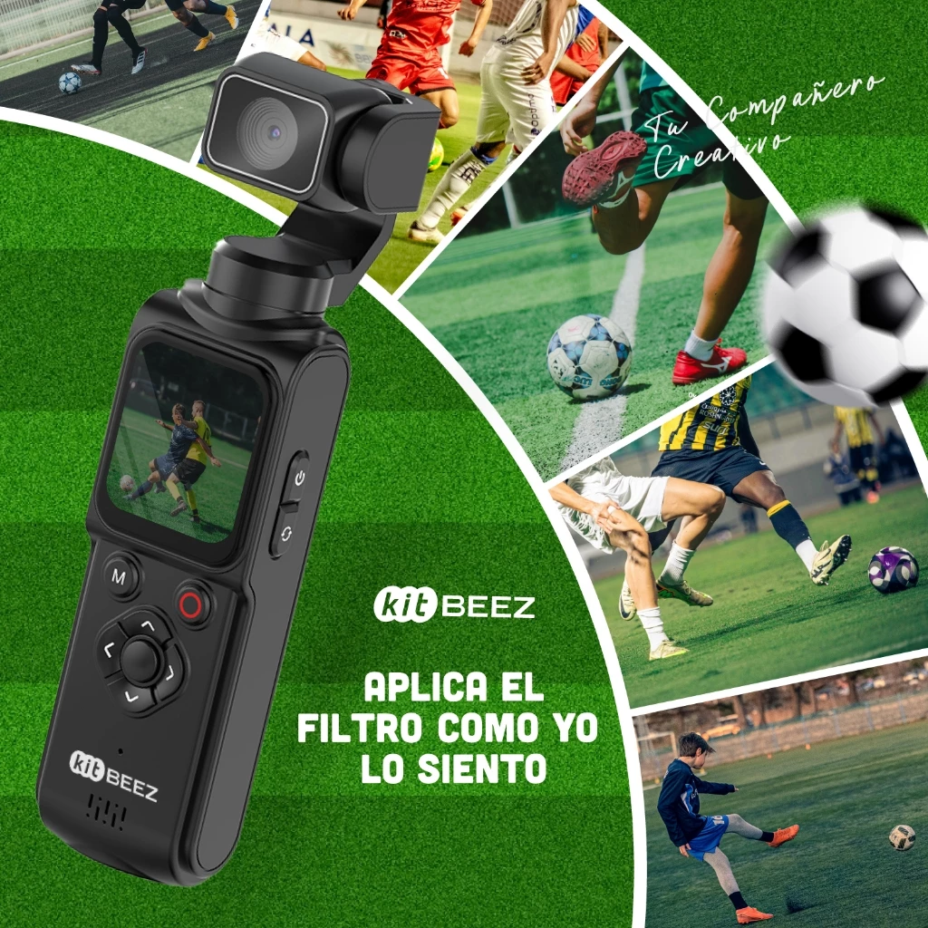 【ไลฟ์สุดคุ้ม⚡】KiTBEEZ K-POCKET กล้องแอ็กชัน WiFi Action Camera 75MP 4K/30fps 18X ติดตามด้วยAI หมุนได้330° กล้องvlog thumbnail 4