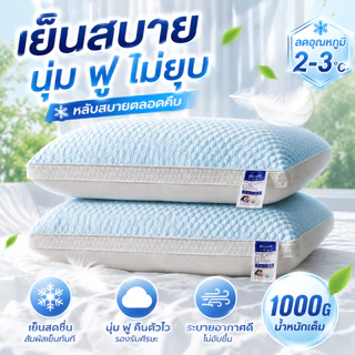 หมอนสุขภาพ หมอนเย็น หมอน 1000g Sonw Pillow ลดอาการปวดคอ ป้องกันไรฝุ่น หมอนนอน หมอนหนุน หมอนโรงแรม
