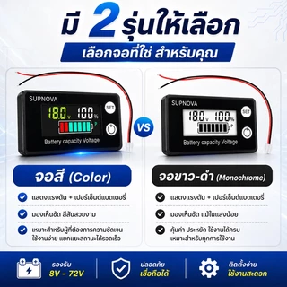 Rideon DC 8V-72V แบตเตอรี่ความจุเกจจอภาพโวลต์มิเตอร์ Monitor หน้าจอ LCD ไฟฟ้าจำนวนเครื่องตรวจจับ