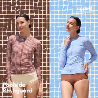 ☀️APPEAL🌊 Poolside Voyager เสื้อว่ายน้ำผู้หญิงมีซิป Rashguard แขนยาว กันUV มีซิป มีซับใน ฟองน้ำ P080