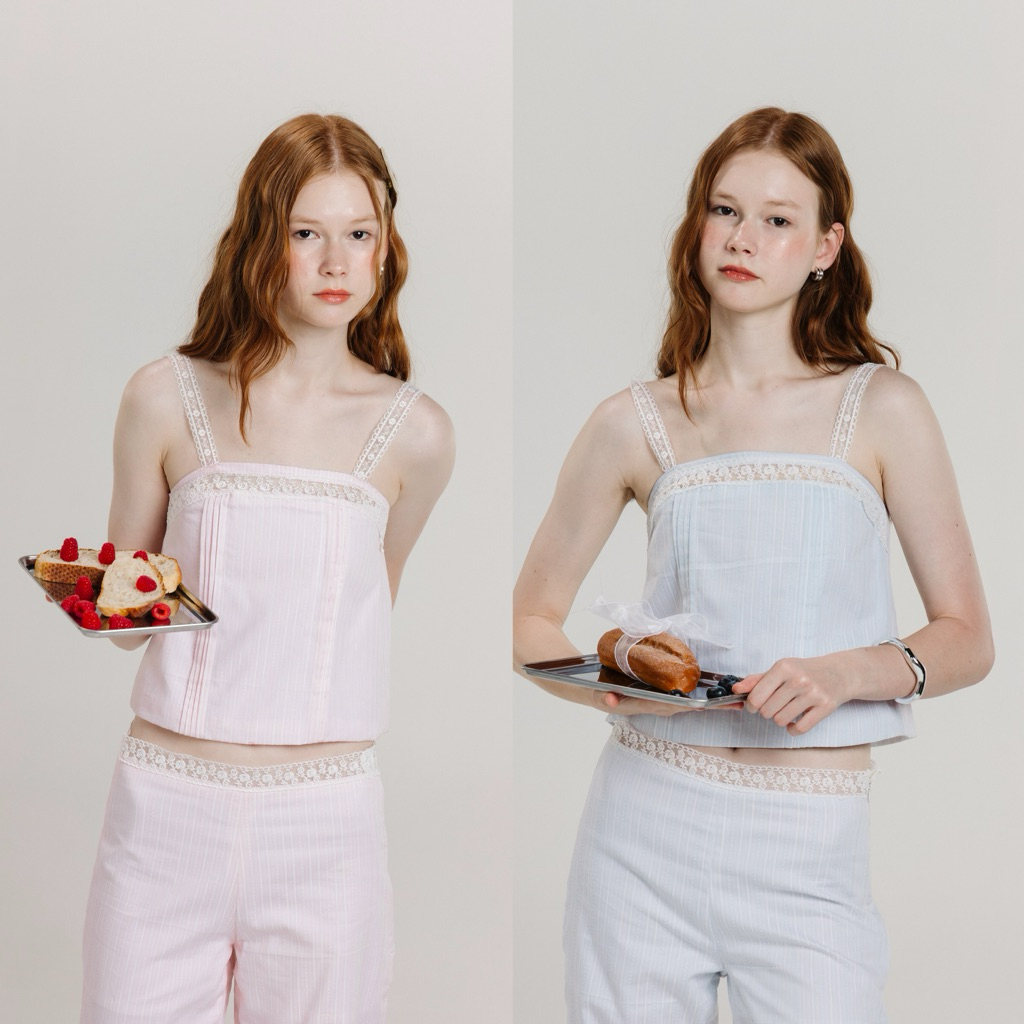 Wildflower Top (รอ 7-10 วัน) *ผ้า limited* สายเดี่ยวแต่งผ้าซีทรูลูกไม้ลายปักช่วงสาย หน้าอก ซิปซ่อนหลัง มีซับในทั้งตัว
