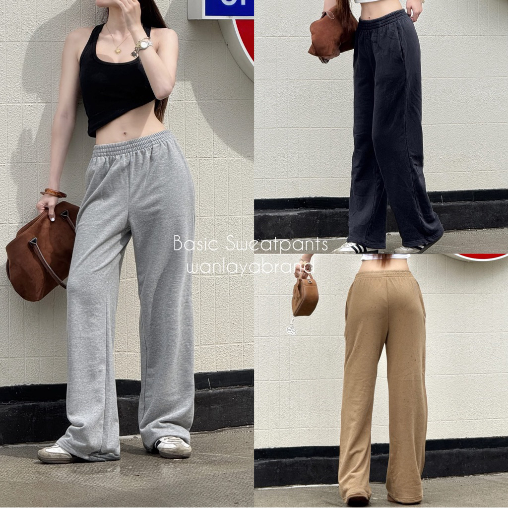 WANLAYA | กางเกงวอร์ม ( ขายาว ) Basic  Sweatpants  Color 10 สี