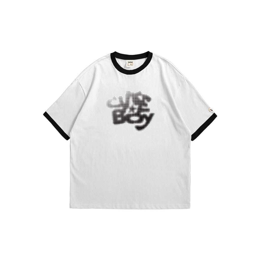 CuteBoy | CB Dots [White/Black] T-Shirt เสื้อยืด แขนสั้น ทรงโอเวอร์ไซส์