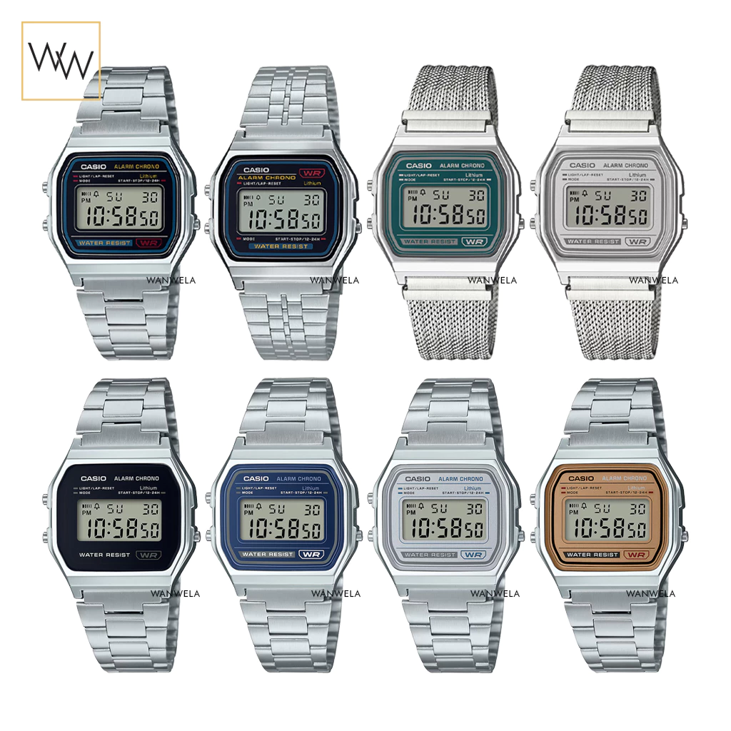 ของแท้ นาฬิกาข้อมือ Casio รุ่น A158WA / A158WEM / A159WA พร้อมกล่อง