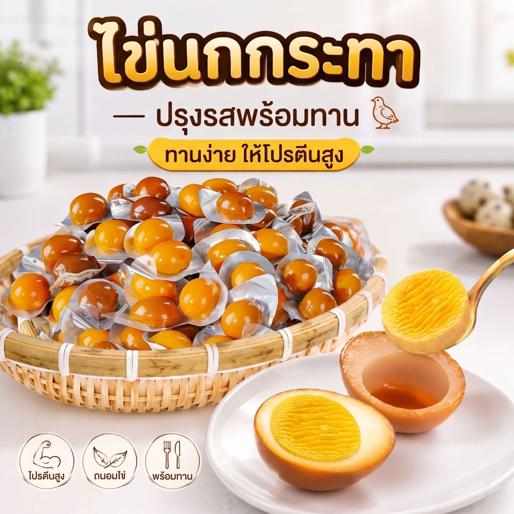 ไข่นกกระทาปรุงรส โปรตีนสูง ยกแพ็ค ไร้เปลือก ไข่พะโล้ รสกลมกล่อมต้นตำรับ รสเผ็ด พร้อมทาน ST69
