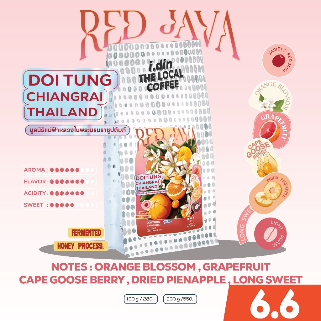 สายพันธุ์ RED JAVA จากดอยตุง DOITUNG -FERMENTED HONEY PROCESS (04.06.69) / ดอยตุง,เชียงราย THAILAND