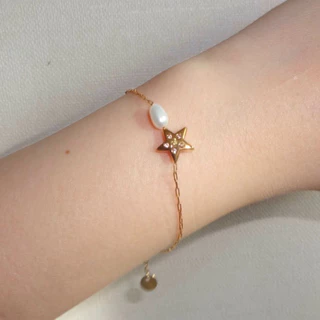 nice try studio - Star Girls Mini Gems Bracelet สร้อยข้อมือรูปดาว ไม่ลอก ไม่ดำ
