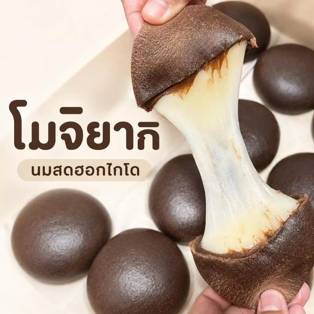 New !! (1แถม1) โมจิยากิ หนึบหนับ แป้งช็อกโกแลตเข้มข้น โมจิรสนมฮอกไกโดหอมละมุน