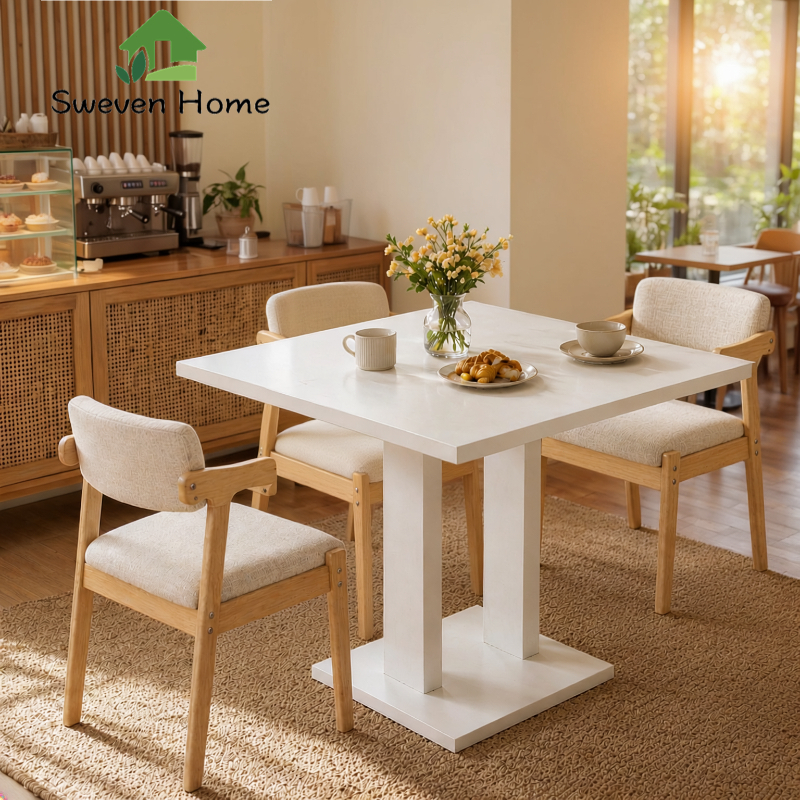 Sweven Home โต๊ะกินข้าว โต๊ะอาหาร โต๊ะกาแฟ สามารถนั่งได้ 2-3 คน ทรงเหลี่ยมสไตล์นอร์ดิก การเสริมแรงด้านล่าง