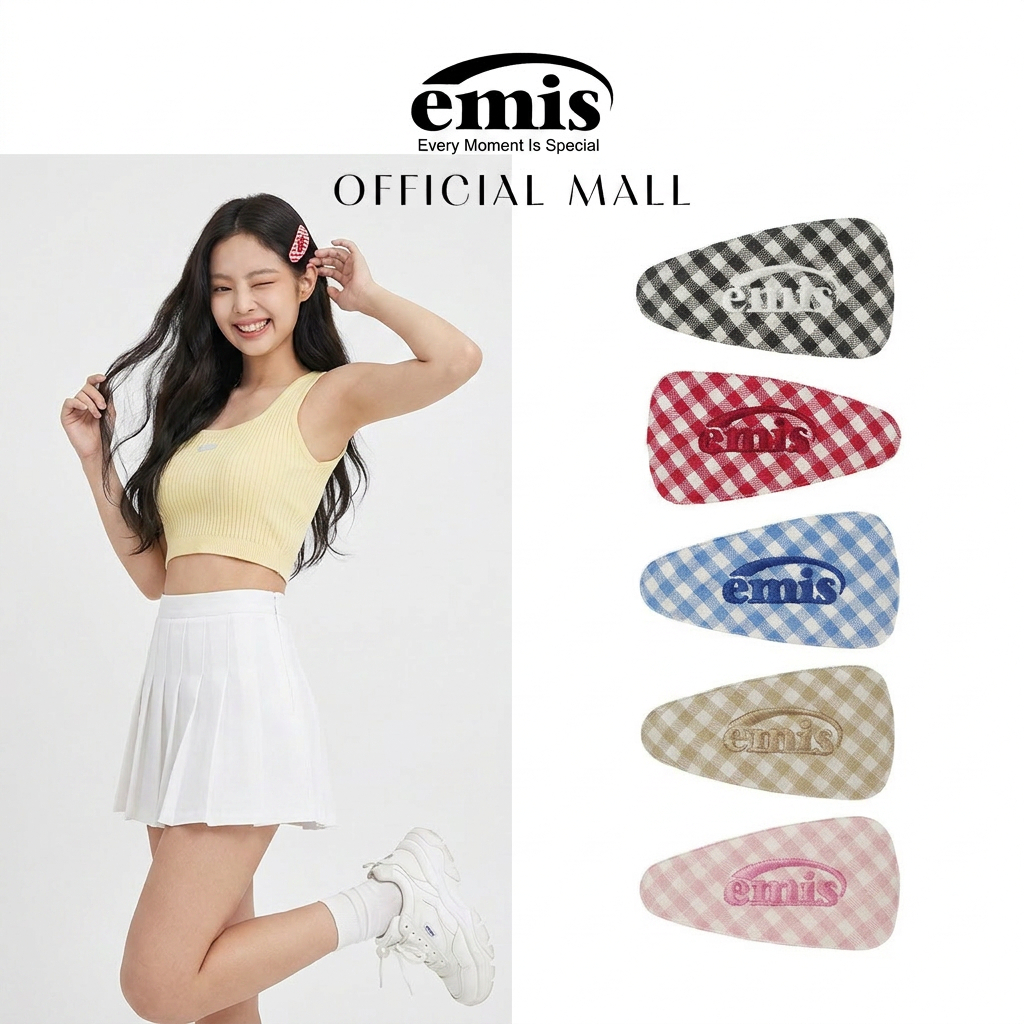 EMIS GINGHAM CHECK WIDE HAIRPIN  5 colors