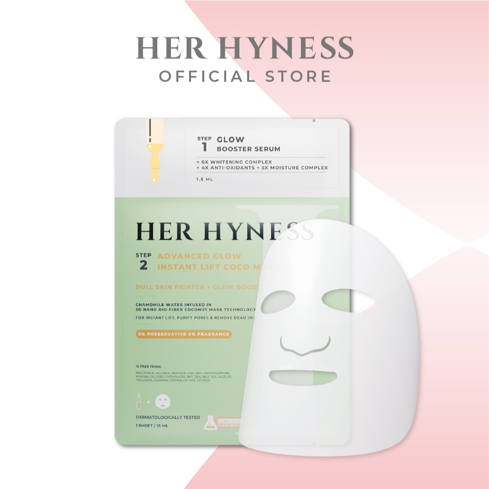 HER HYNESS ADVANCED GLOW INSTANT LIFT COCO MASK 1 SHEETS โกลว์ โคโค่ มาส์ก 1 แผ่น