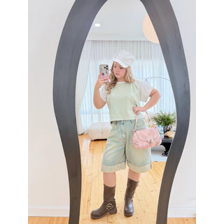Chubbygirlbkk- To-tone chubby crop เสื้อครอปสาวอวบ สีทูโทน แมชง่าย ผ้ายูนิ ใส่สบาย เก็บทรงดี