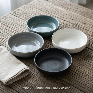 ชามสลัด (มีตำหนิ) โฮมเมด 7 นิ้ว โบว์ Salad Bowl สไตล์ญี่ปุ่น สามารถเข้าไมโครเวฟได้