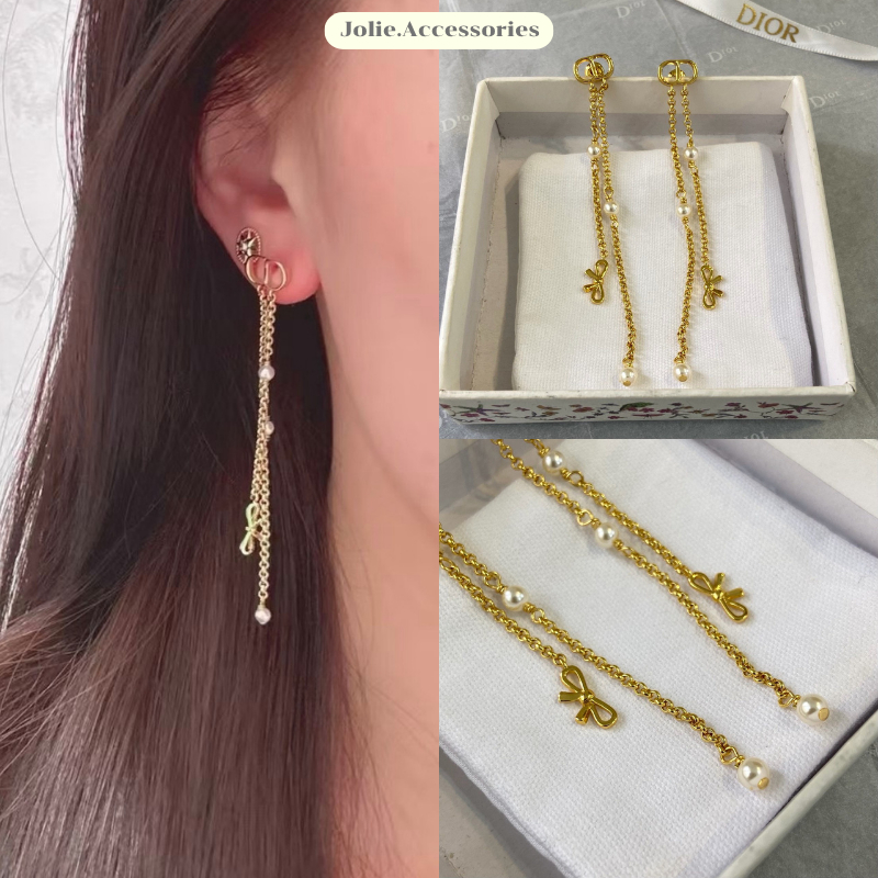 (D224) ต่างหู D  มาใหม่ชนshop งานสวย ลัคชูสุดๆ มีปั๊มตัวแบรนด์ ♡