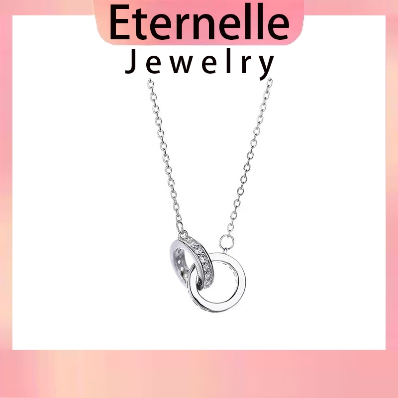 Eternelle✨  สร้อยคอแหวนคู่ สร้อยคอ จี้เงิน สร้อยคอแฟชั่น สร้อยคอทองคำขาว  สร้อยคอจี้นำโชค