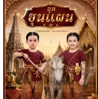 ชุดขุนแผน ชุดขุนแผนเด็กและผู้ไหญ่ วันภาษาไทย วันสุนทรภู่ ประกวดตัวละครวรรณคดีไทย ชุดแฟนซีเด็ก ขุนแผน